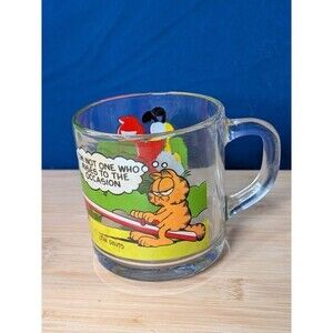 Vtg Mug 1978 Garfield Odie Mcdonalds Teeter Totter "I'm Not One Who Rises" Glass